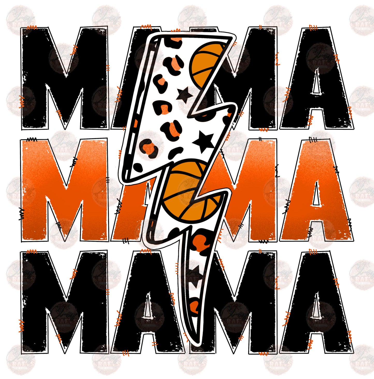 Basketball Mama Orange Transfer