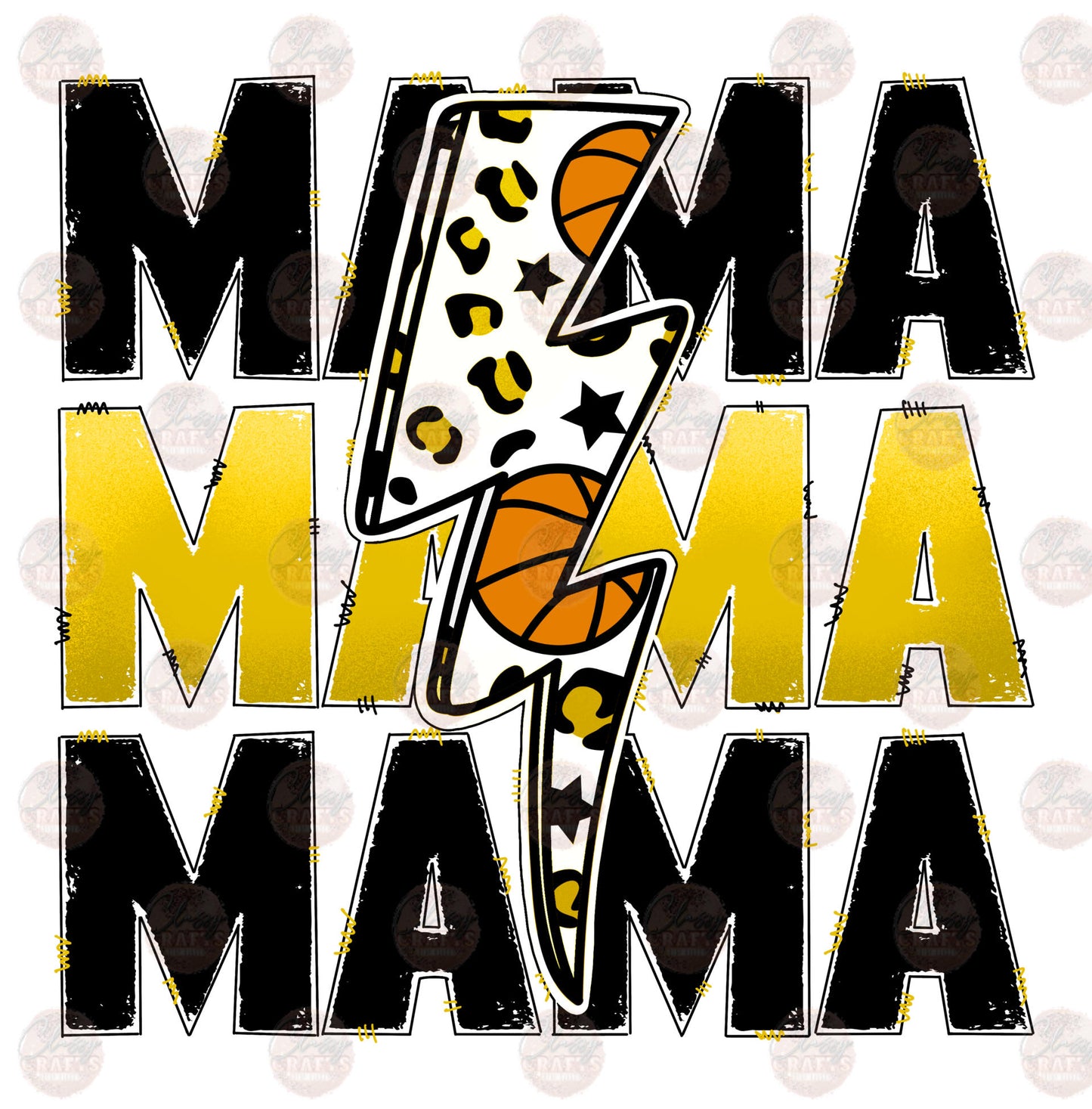 Basketball Mama Yellow Transfer