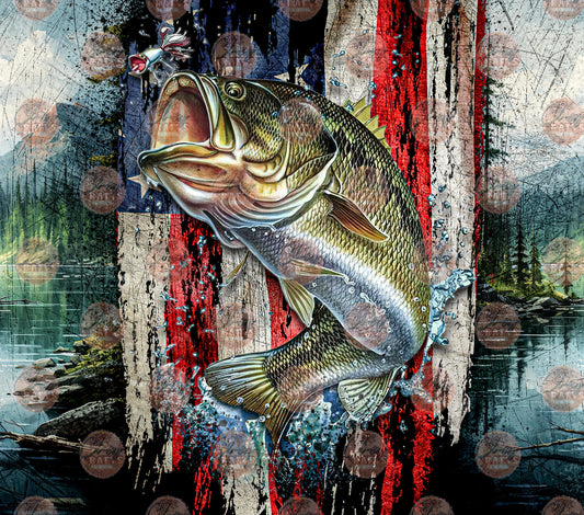 Bass Fishing Tumbler Wrap - Sublimation Transfer