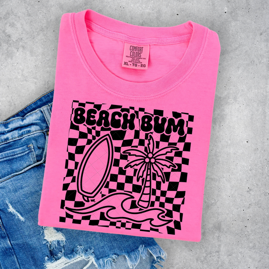 Beach Bum Black Retro Transfer