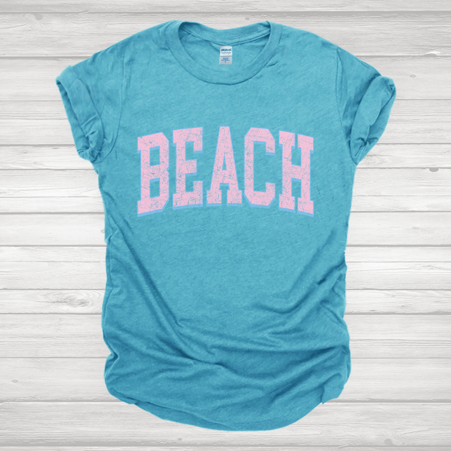 Beach Grunge Pink Transfer