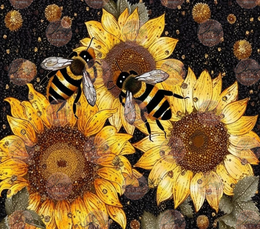 Bees & Sunflowers Tumbler Wrap - Sublimation Transfer