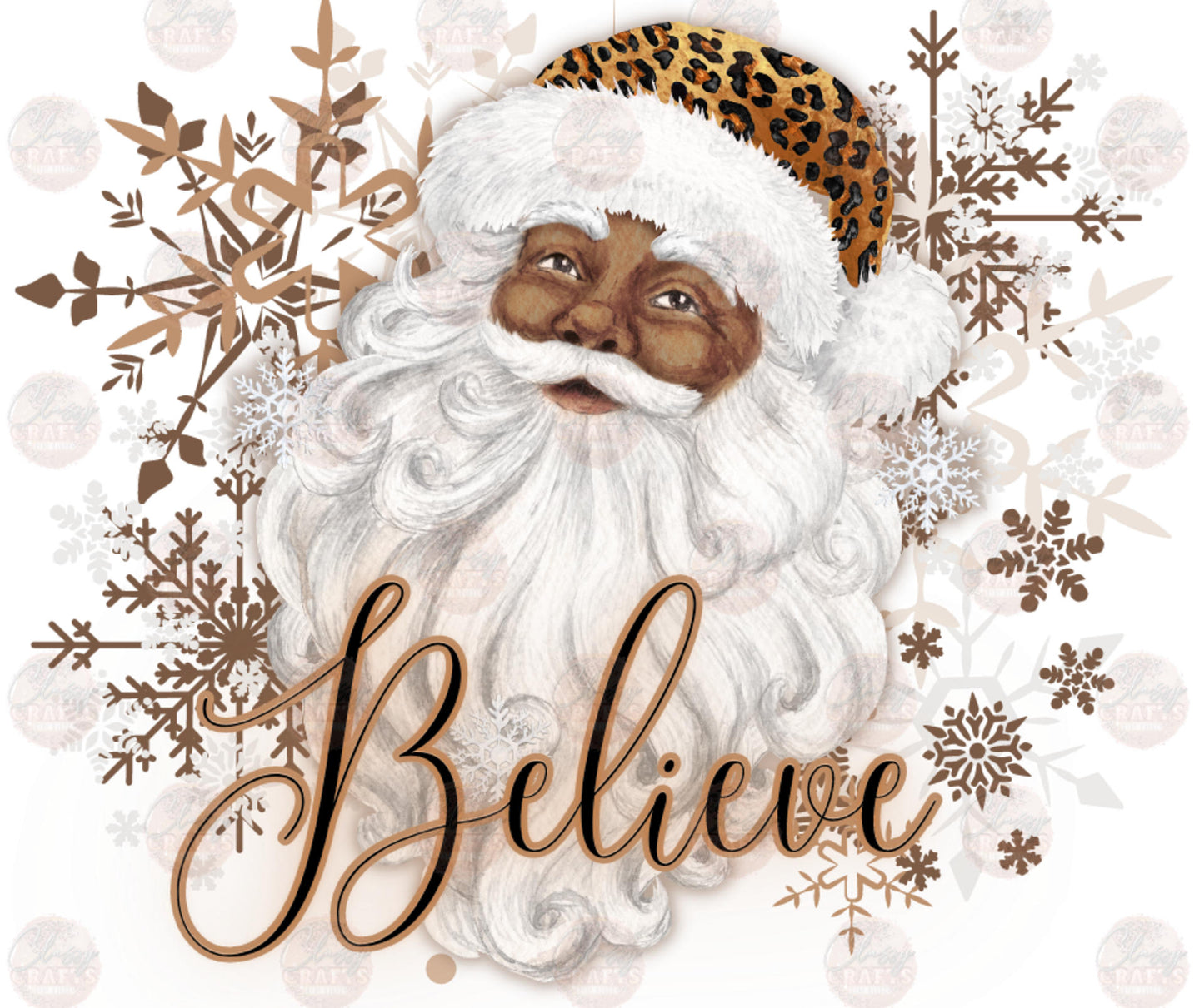 Believe Cheetah Santa Hat Transfer