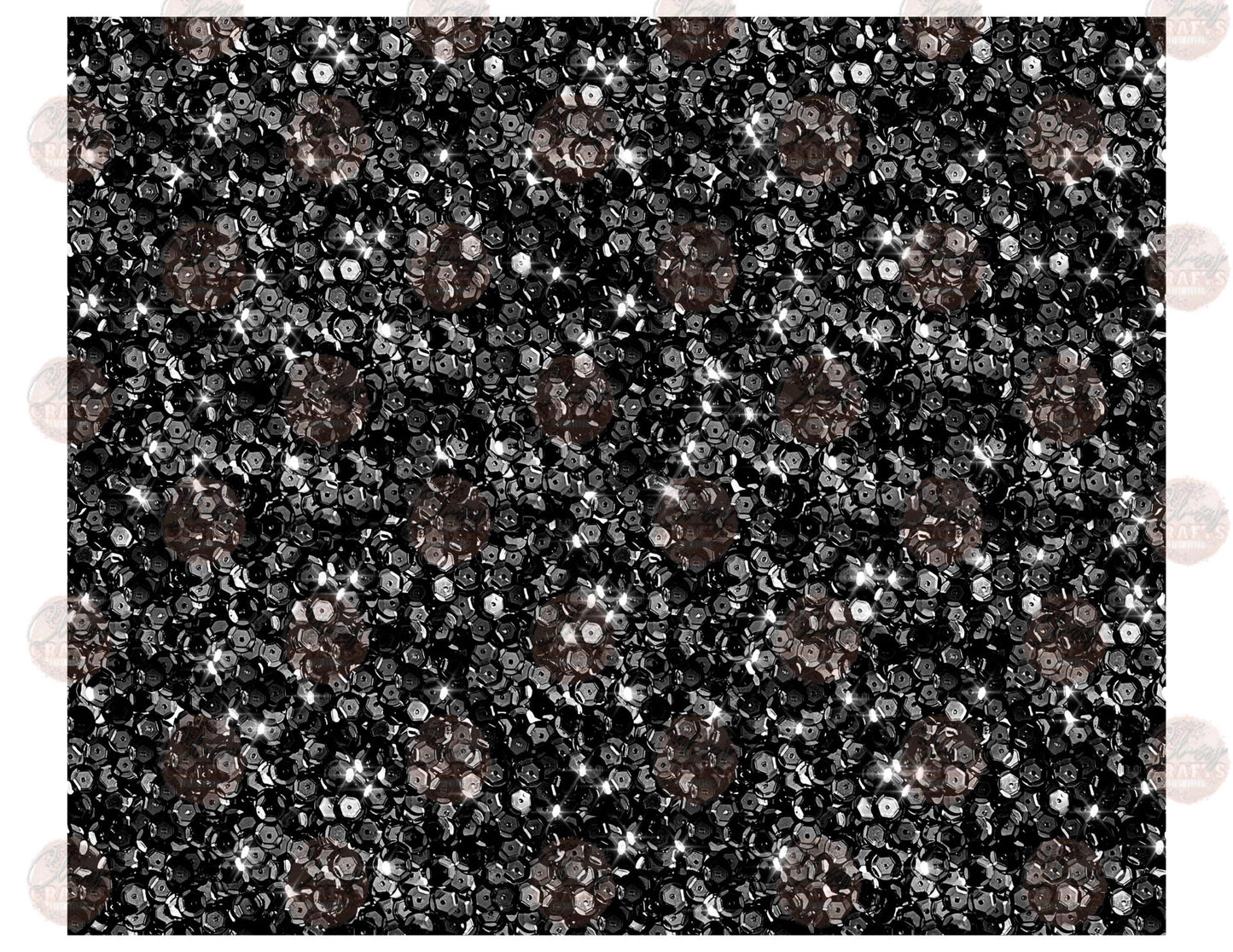 Black Sequins Tumbler Wrap - Sublimation Transfer