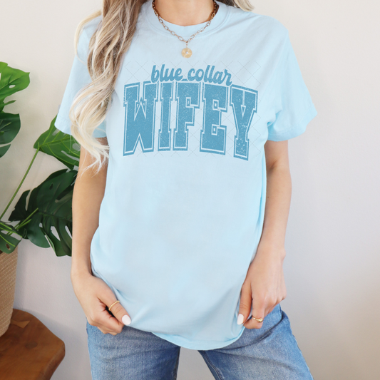 Blue Collar Wifey Grunge Transfer