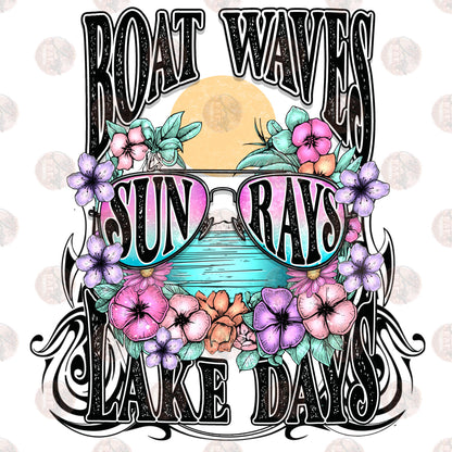 Boat Waves Lake Days Two Part **Sold Separately** Transfer