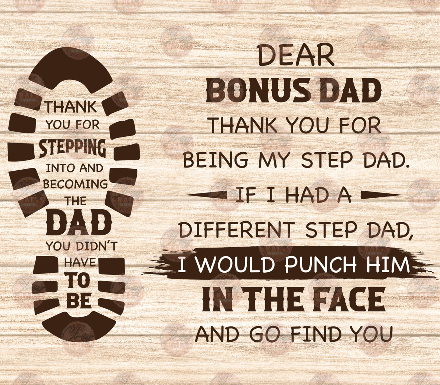 Bonus Dad Tumbler Wrap - Sublimation Transfer