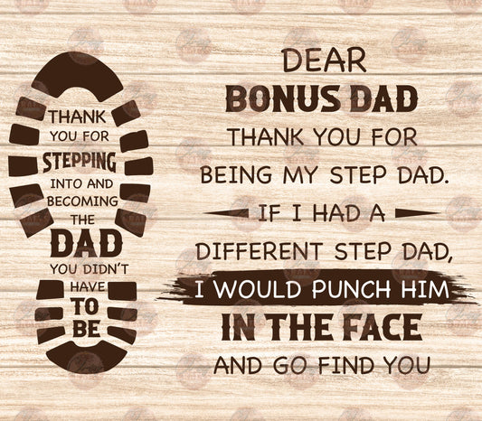 Bonus Dad Tumbler Wrap - Sublimation Transfer