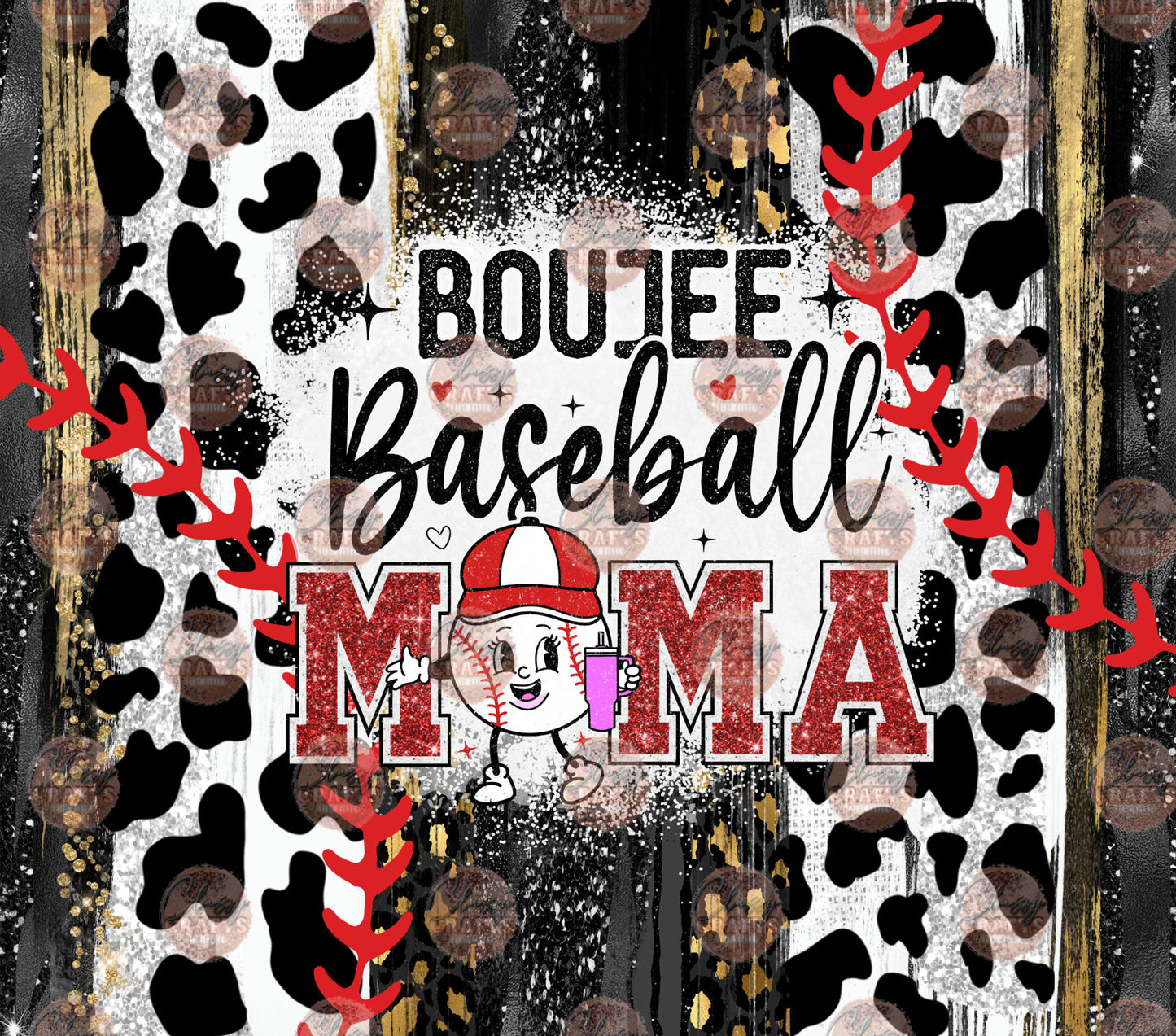 Boujee Baseball Mama Tumbler Wrap - Sublimation Transfer