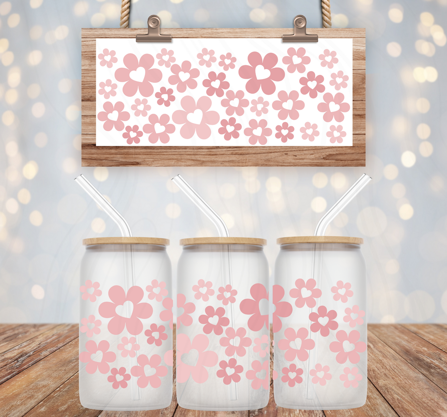 Bouquet Of Love 16oz Libbey Wrap Transfer