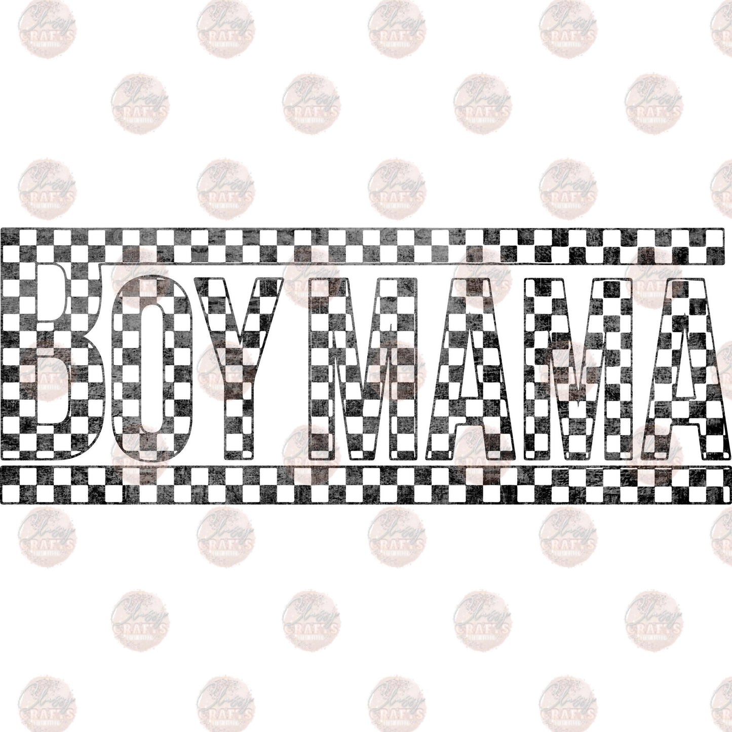 Boy Mama Checkered Transfer