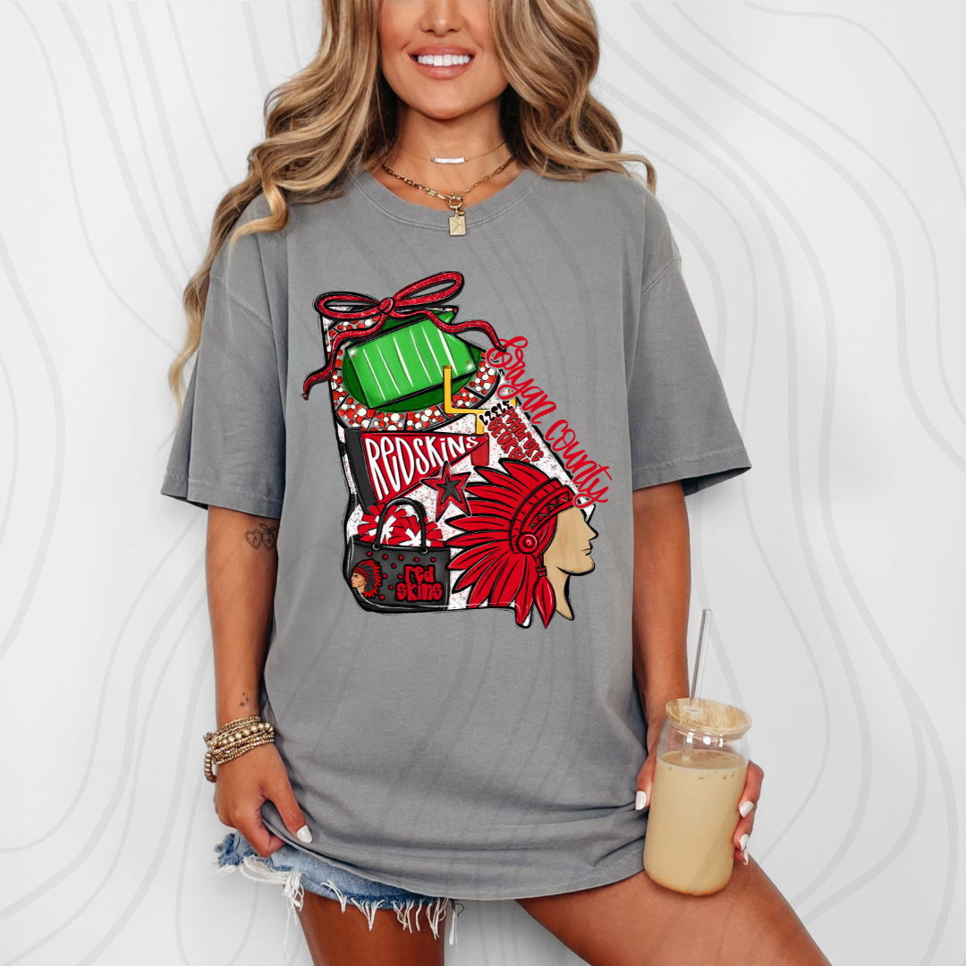Bryan County Redskins Game Day Coquette Transfer