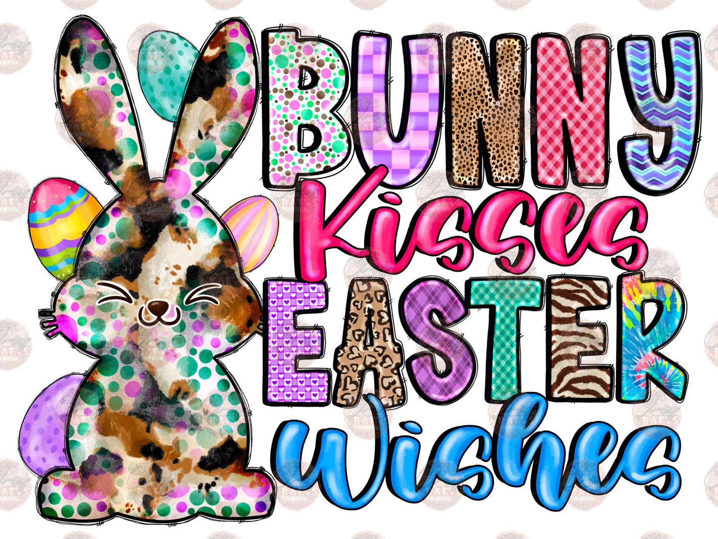 Bunny Kisses Easter Wishes Transfer