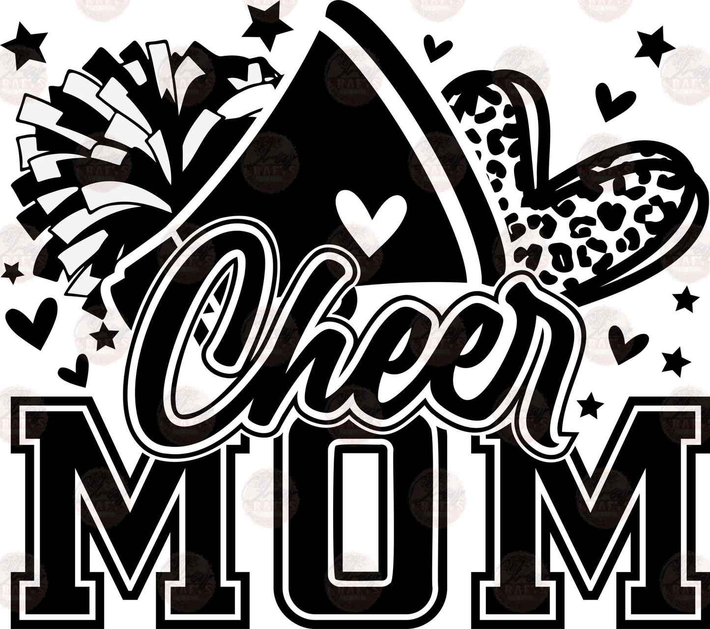 Cheer Mom Black Transfer