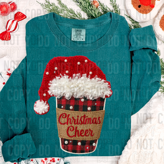 CHRISTMAS CHEER COFFEE FAUX YARN TRANSFER