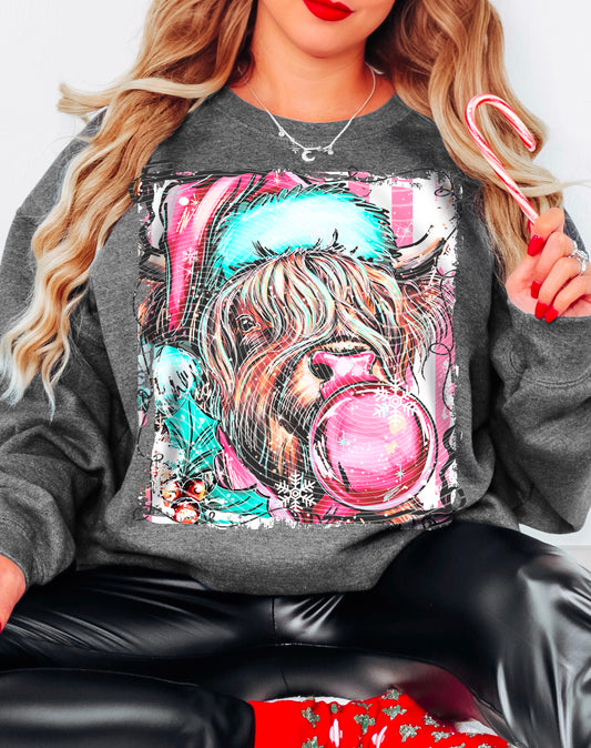 CHRISTMAS COW BUBBLE TRANSFER