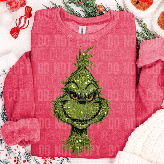 CHRISTMAS YARN SEQUINS FACE TRANSFER
