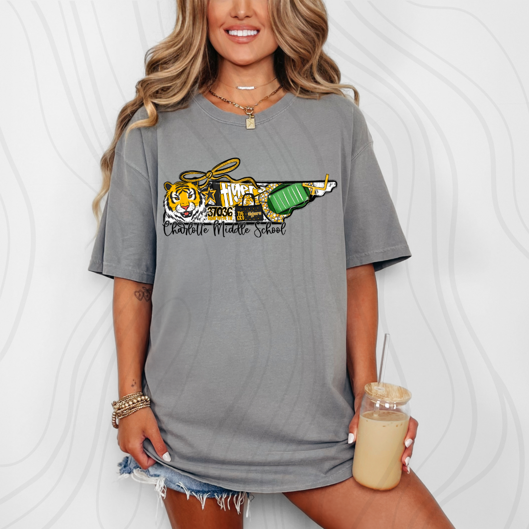 CMS Tigers Game Day Coquette Transfer