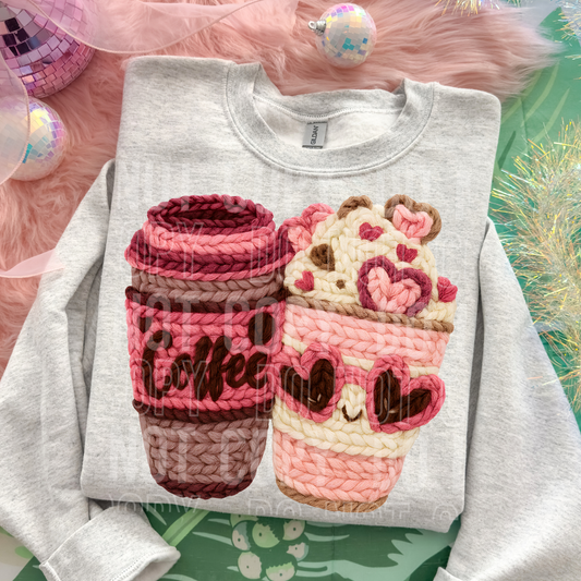 COFFEE VALENTINES FAUX YARN TRANSFER