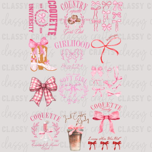 COQUETTE - 30x48 - PREMADE GANG SHEET – Classy Crafts