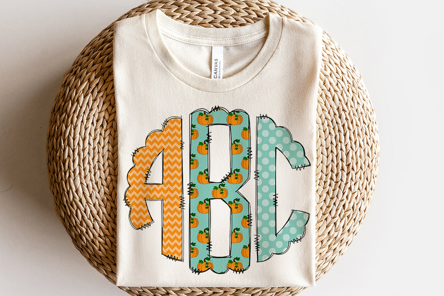 Fall Pumpkins - Custom Monogram Transfer