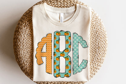 Fall Pumpkins - Custom Monogram Transfer
