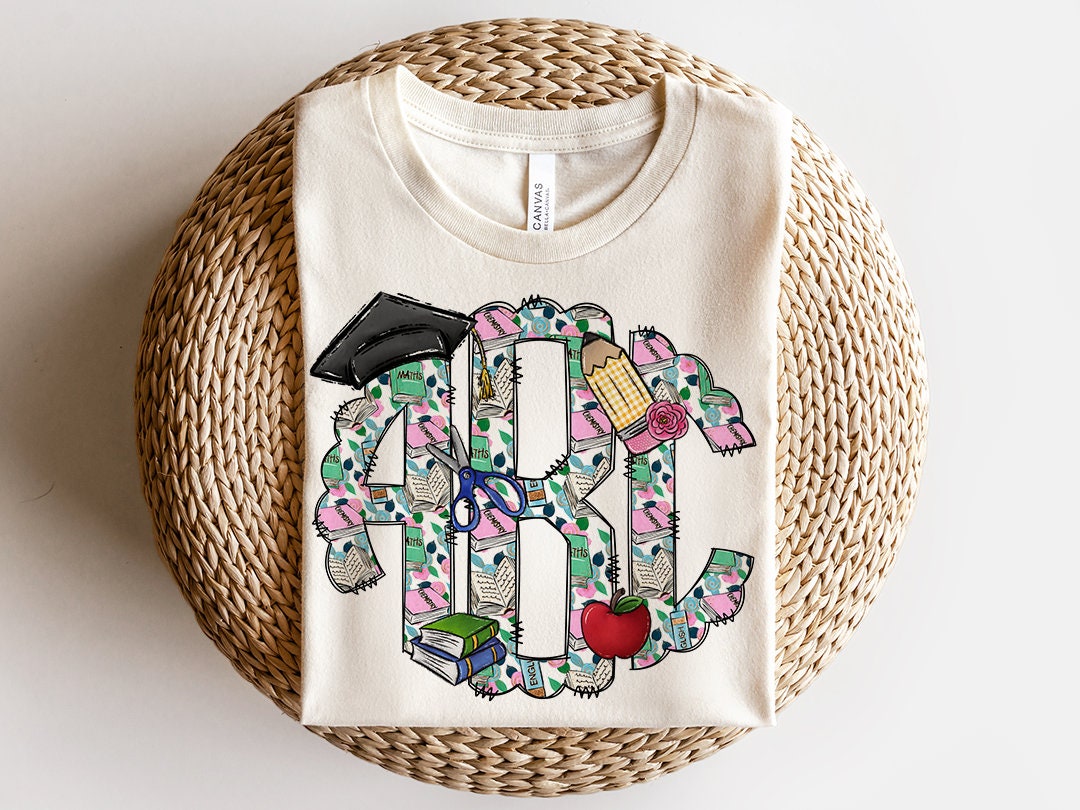 School Materials - Custom Monogram Transfer