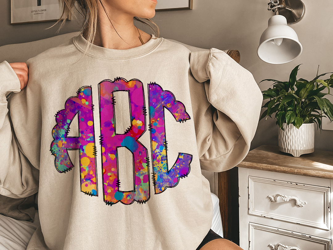 Bright Abstract - Custom Monogram Transfer