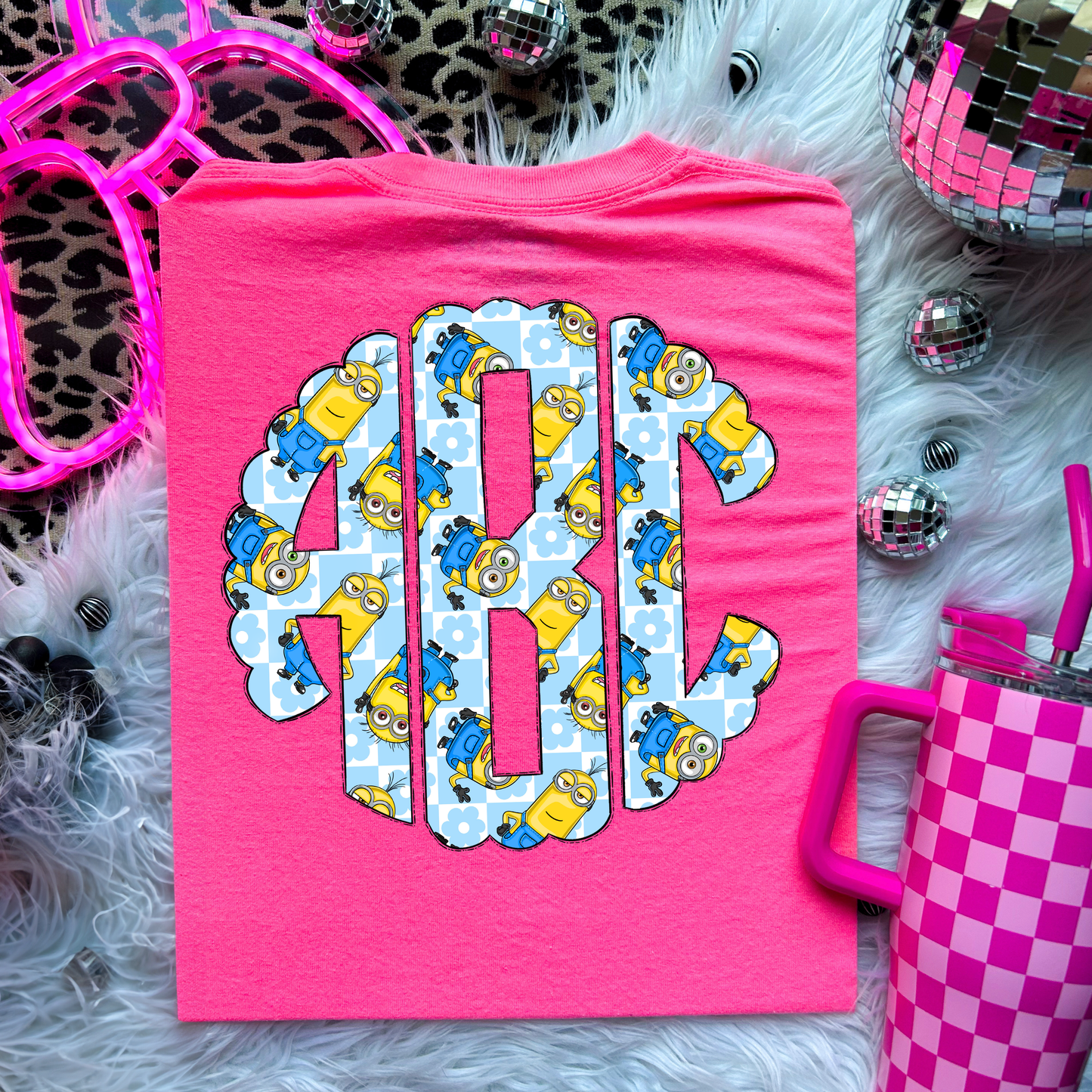 Funny Yellow Mini Guy - Custom Monogram Transfer