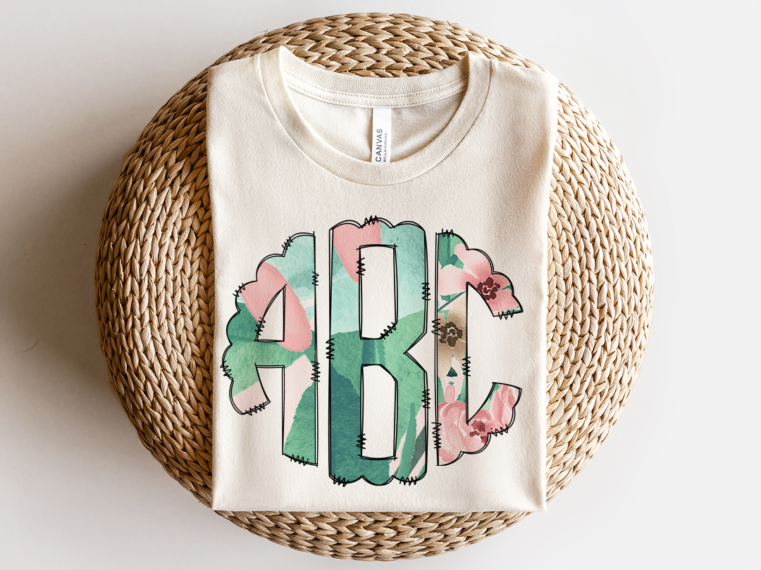 Pretty Pink Petals - Custom Monogram Transfer