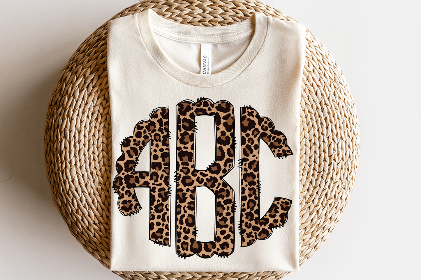 Brown Leopard - Custom Monogram Transfer