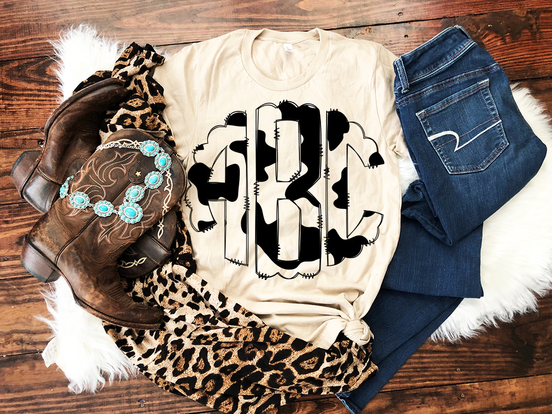 Cow Print - Custom Monogram Transfer
