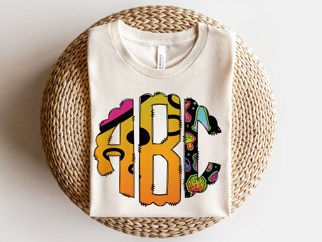 Trippy Mushroom - Custom Monogram Transfer