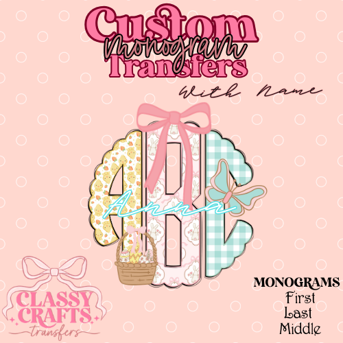Preppy Easter - Custom Monogram Transfer
