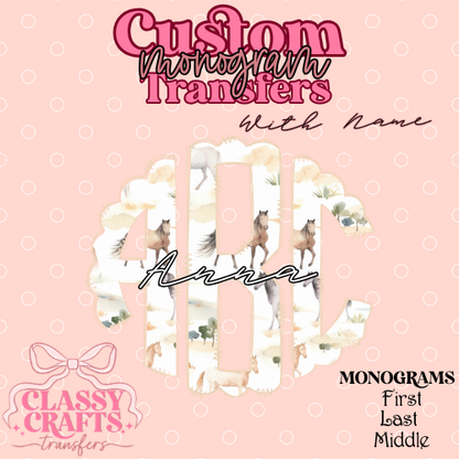 Wild Horses - Custom Monogram Transfer