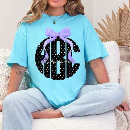 Black & White Polkadot - Custom Monogram Transfer