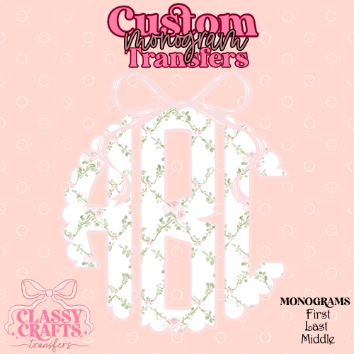 Shabby Chic - Custom Monogram Transfer