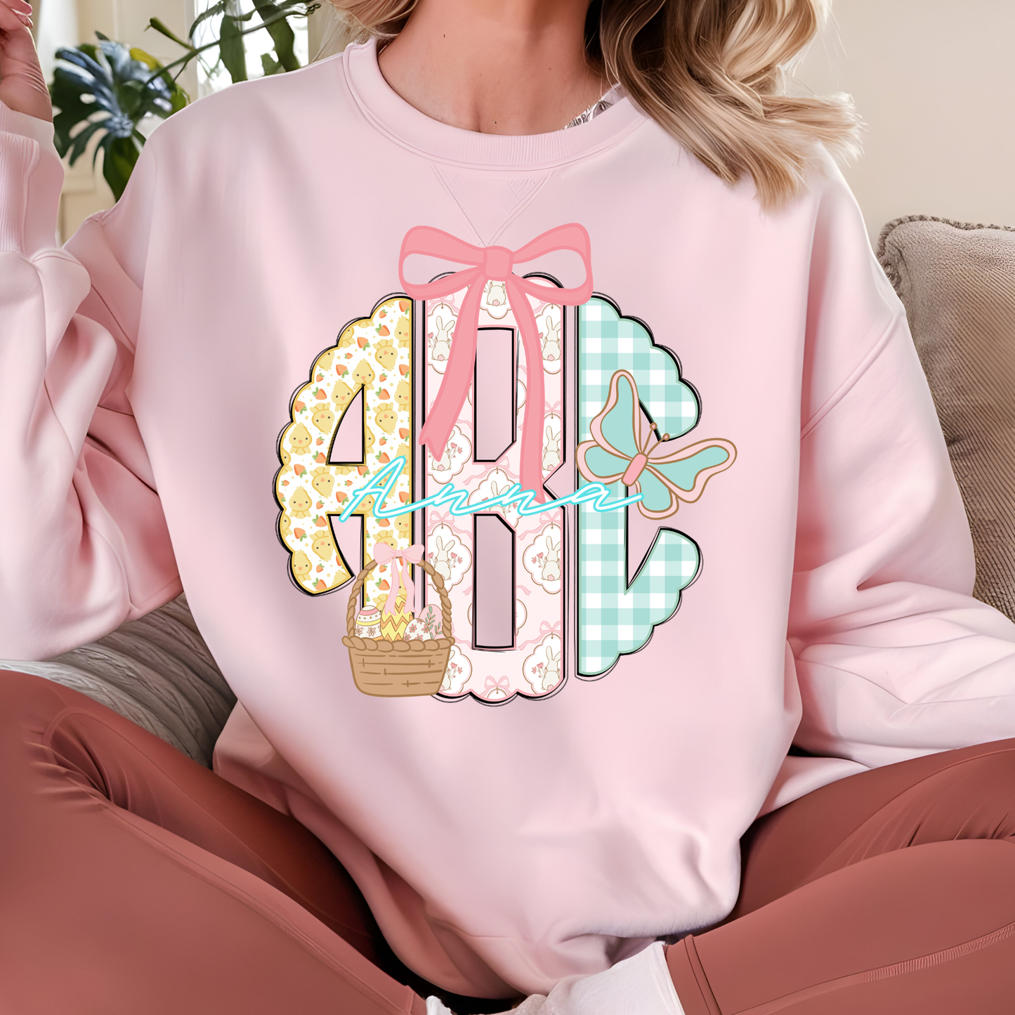 Preppy Easter - Custom Monogram Transfer