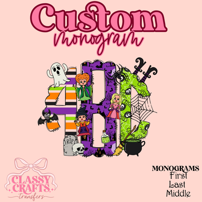 Spooky HP - Custom Monogram Transfer