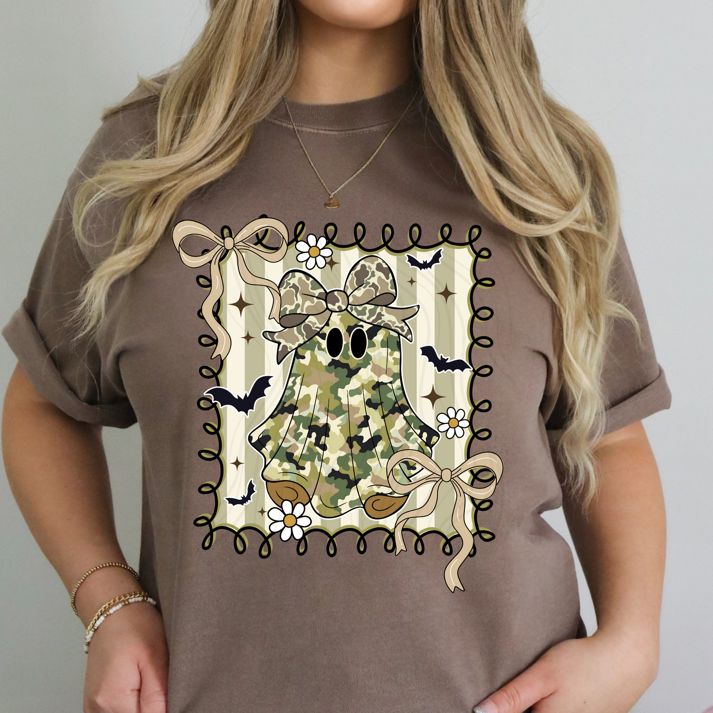 Camo Ghost With Ruffles Transfer