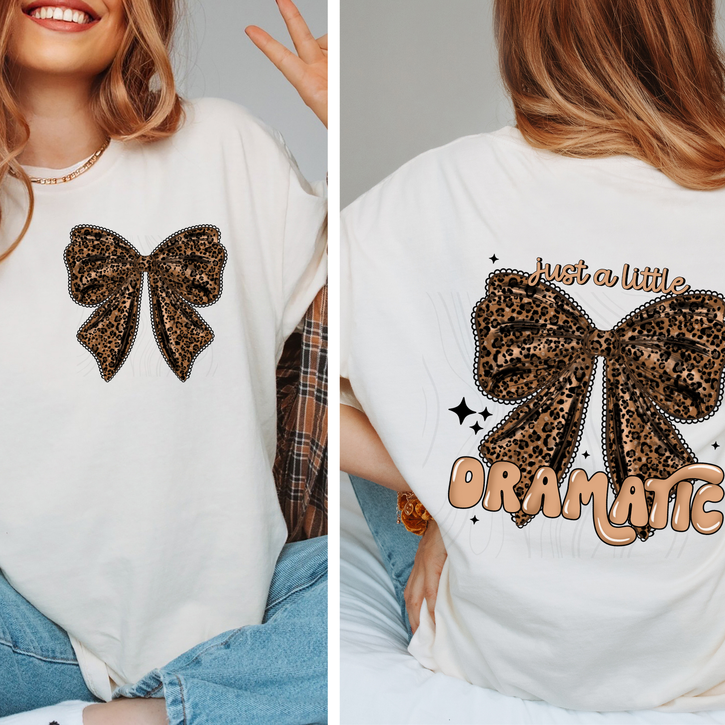 Dramatic Leopard Bow Transfer*TWO PART**SOLD SEPARATELY**