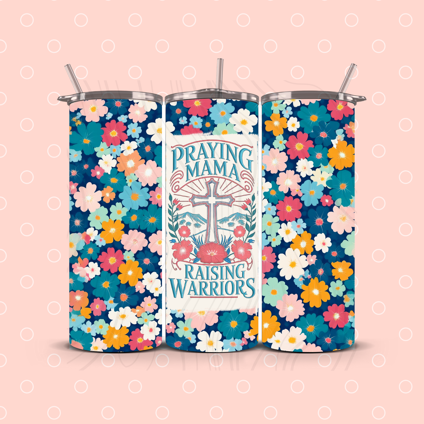 Praying Mama Floral Tumbler Transfer
