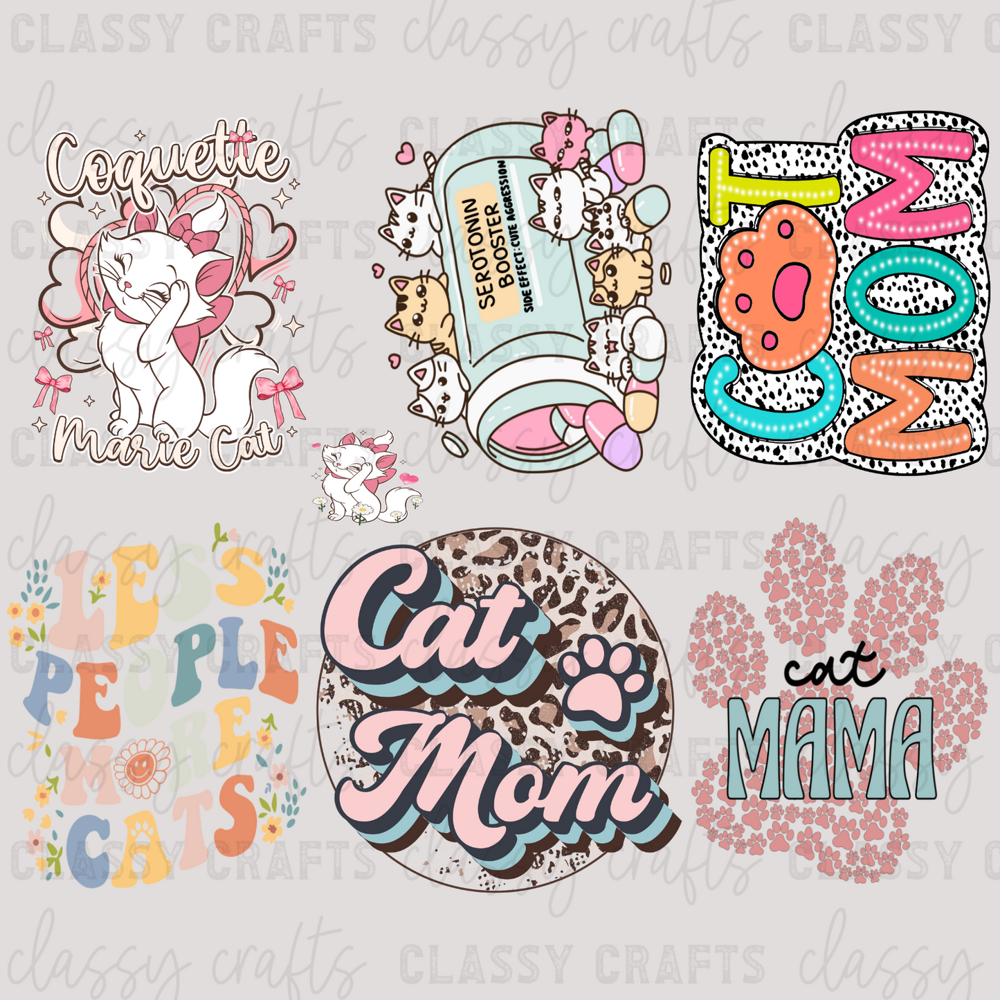 Cat Mom - 30x24 -PREMADE GANG SHEET