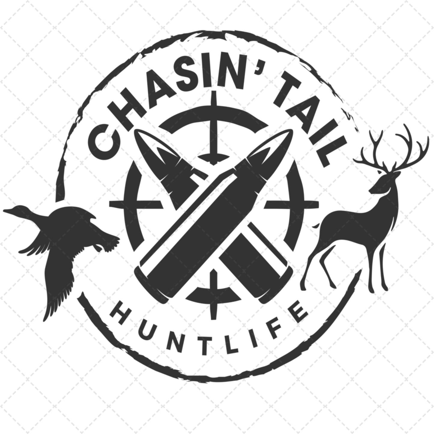 Chasin' Tail Hunt Life Black Transfer