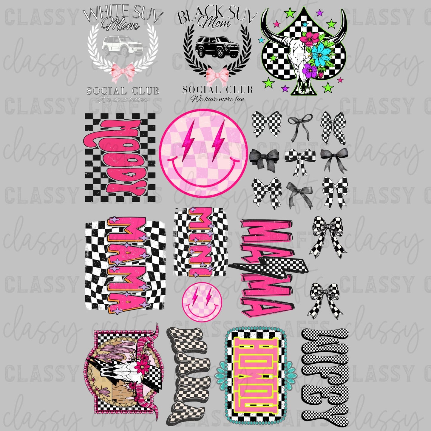 Checkered - 30x48 -PREMADE GANG SHEET