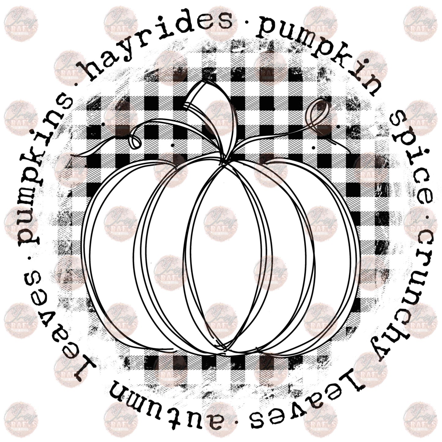 Checkered Pumpkin - Sublimation Transfer