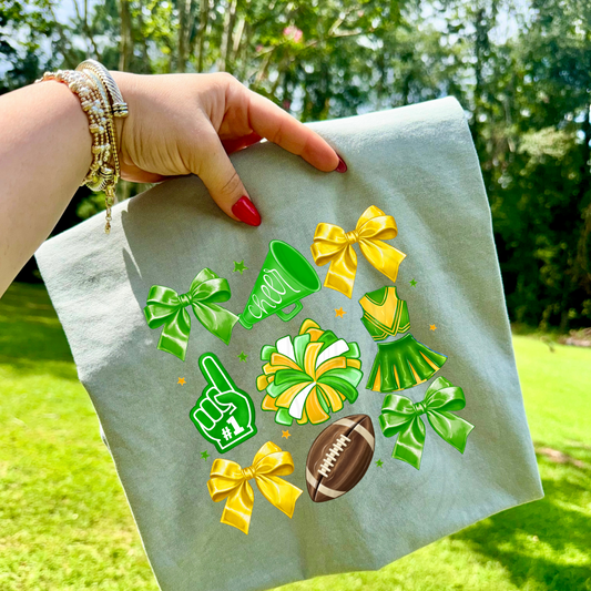 Cheer Green Bow Transfer