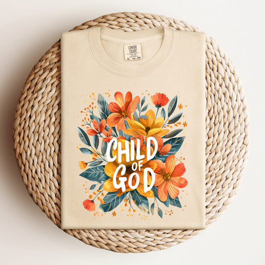 Child Of God Floral Transfer