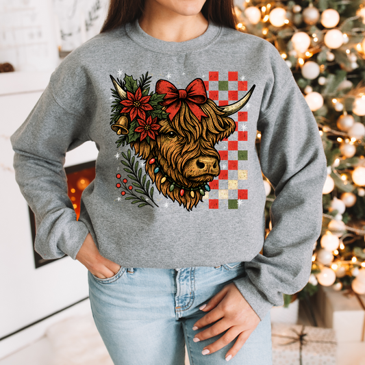 Christmas Cow Red Transfer