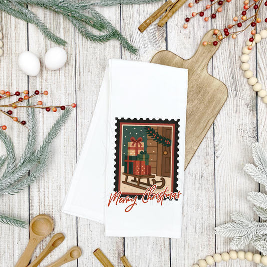 Christmas Delivery Tea Towel Transfer